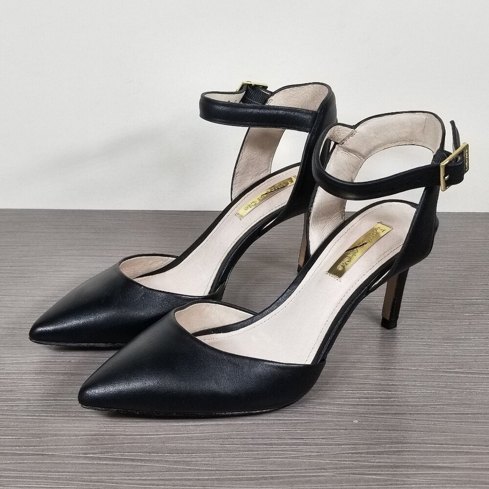 Louise Et Cie KOTA Pointed-Toe Pump, Black Leather, Womens Size 5.5 US / 35.5
